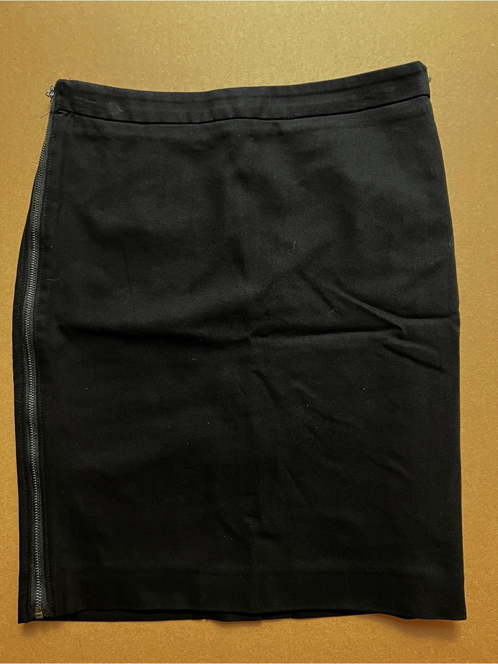 RW&CO. Black Stretch Pencil Skirt Size 4 Dual Full Exposed Side Zippers Midi